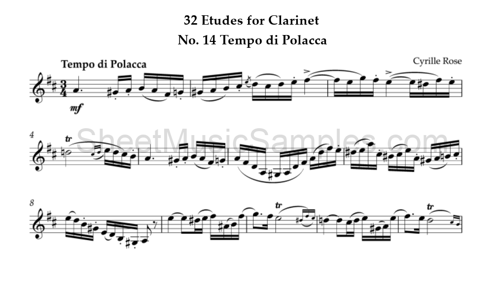 32 Etudes for Clarinet - No. 14 Tempo di Polacca