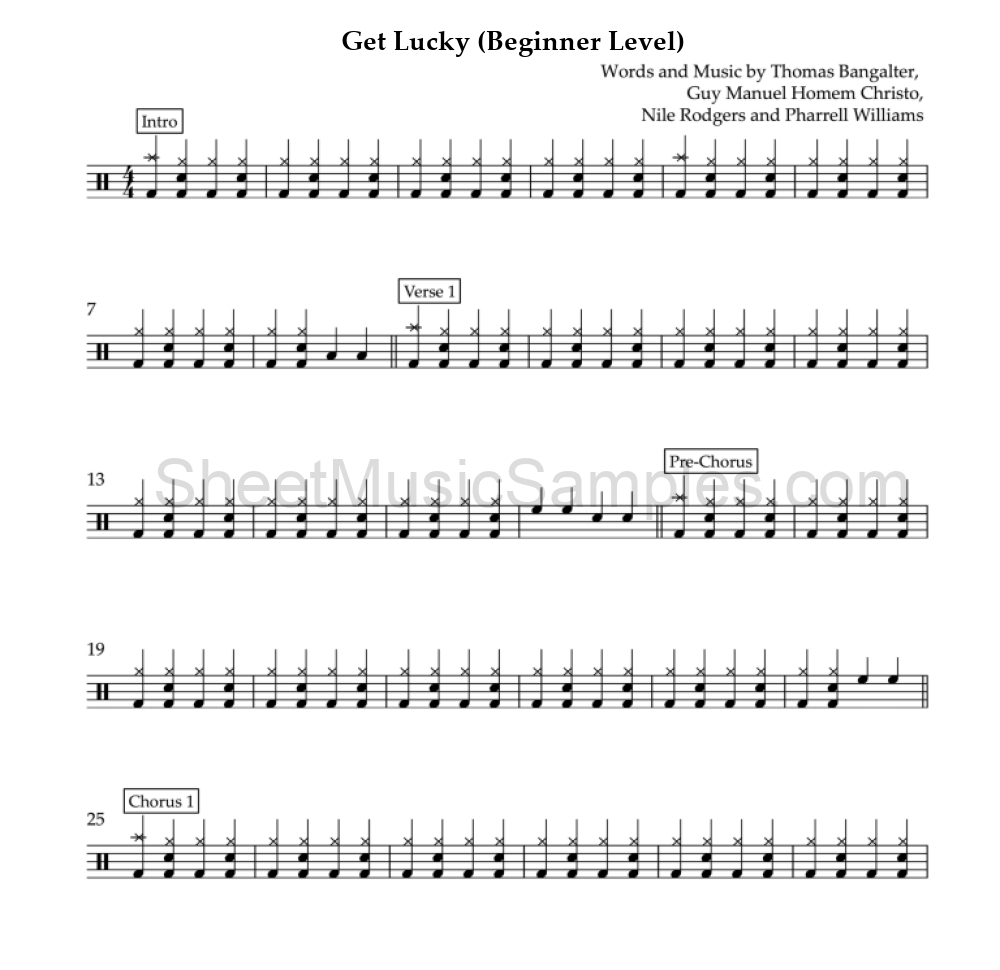 Get Lucky (Beginner Level)