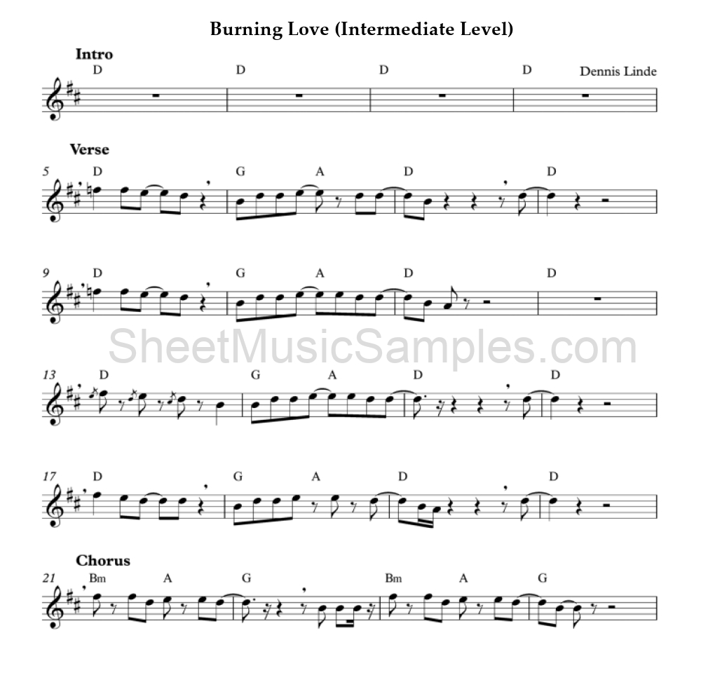 Burning Love (Intermediate Level)