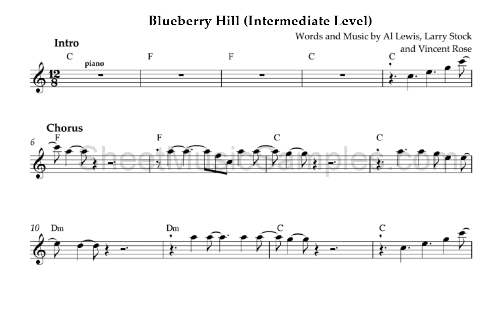 Blueberry Hill (Intermediate Level)