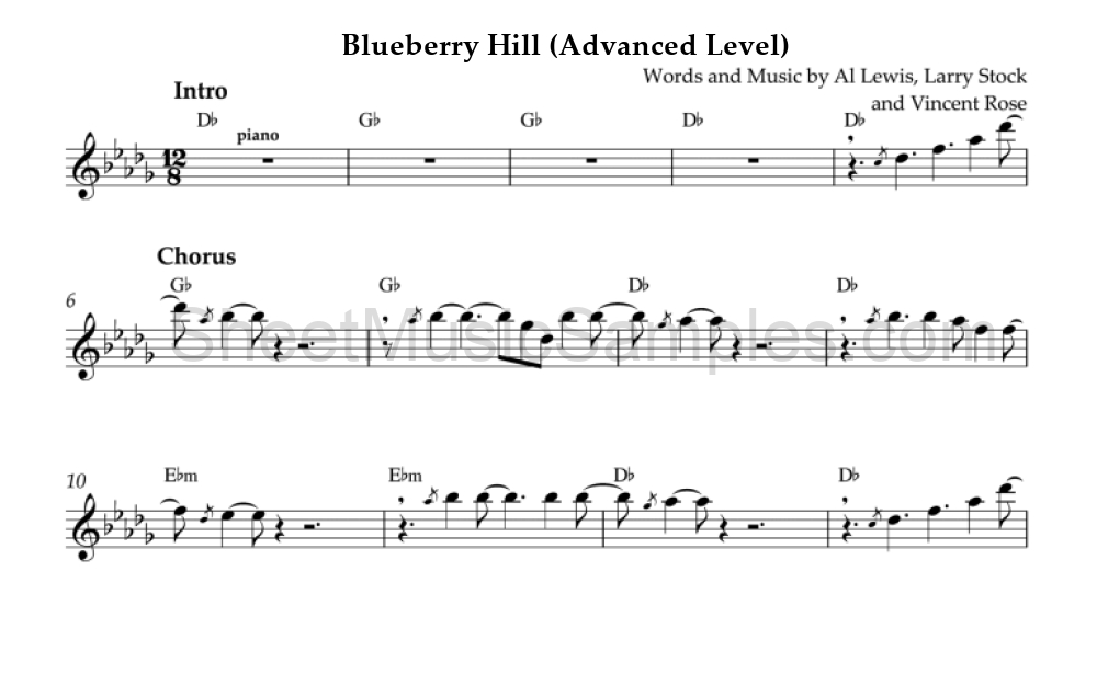 Blueberry Hill (Advanced Level)