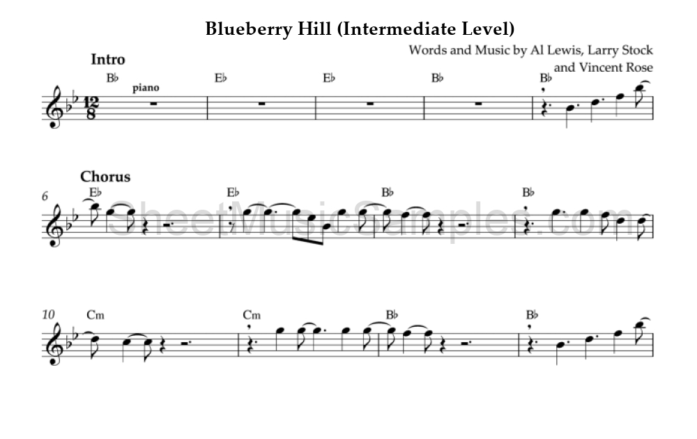 Blueberry Hill (Intermediate Level)