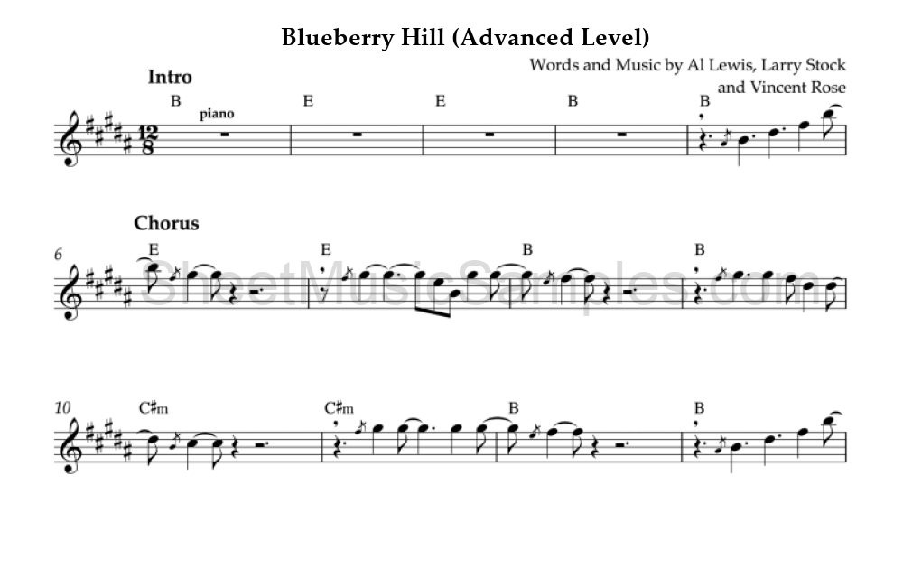 Blueberry Hill (Advanced Level)