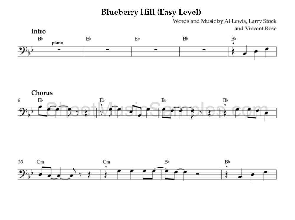 Blueberry Hill (Easy Level)