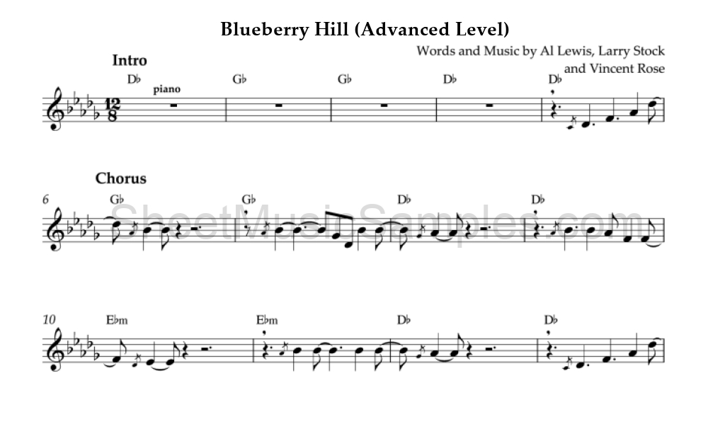 Blueberry Hill (Advanced Level)