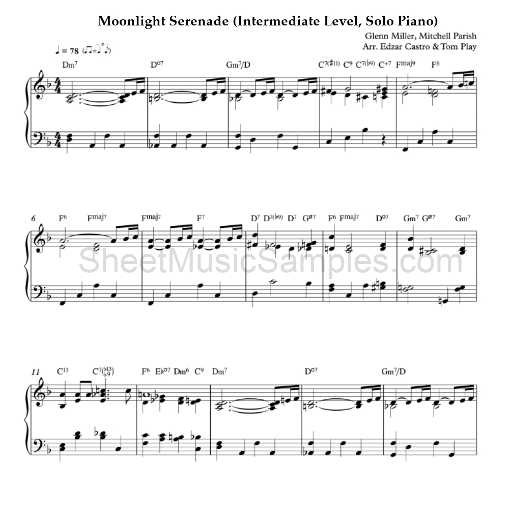 Moonlight Serenade (Intermediate Level, Solo Piano)