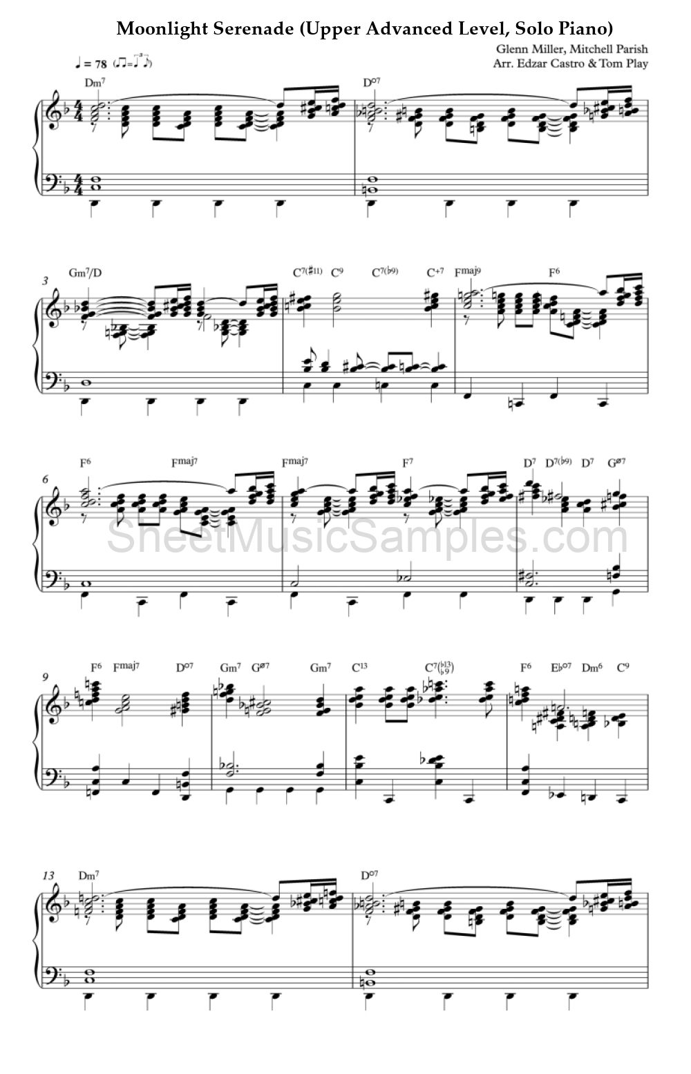 Moonlight Serenade (Upper Advanced Level, Solo Piano)