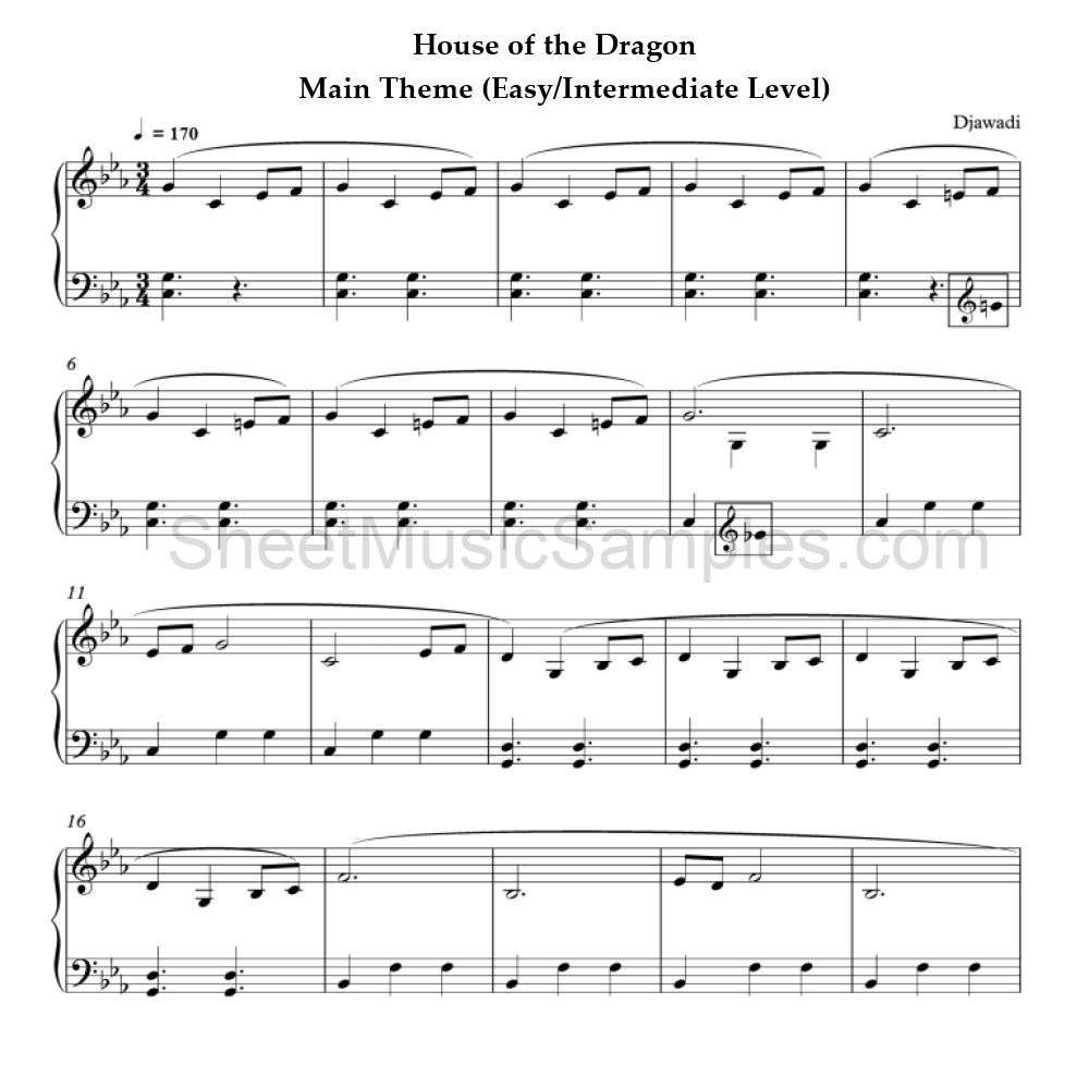 House of the Dragon - Main Theme (Easy/Intermediate Level)