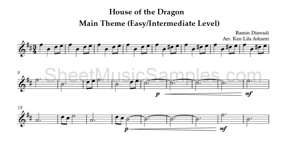 House of the Dragon - Main Theme (Easy/Intermediate Level)