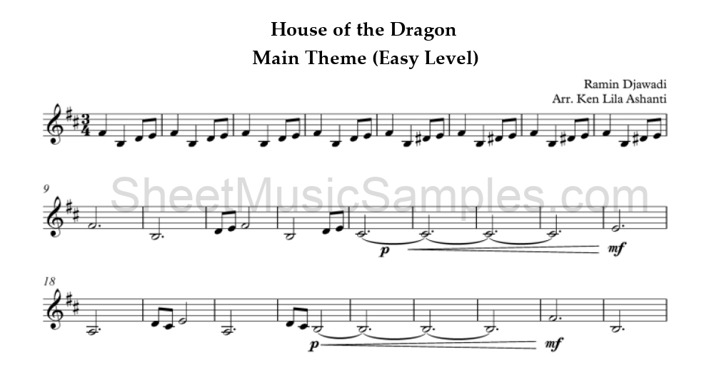 House of the Dragon - Main Theme (Easy Level)