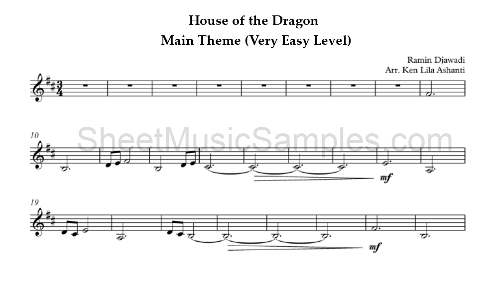 House of the Dragon - Main Theme (Very Easy Level)