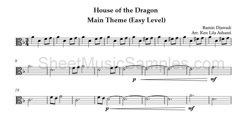 House of the Dragon - Main Theme (Easy Level)