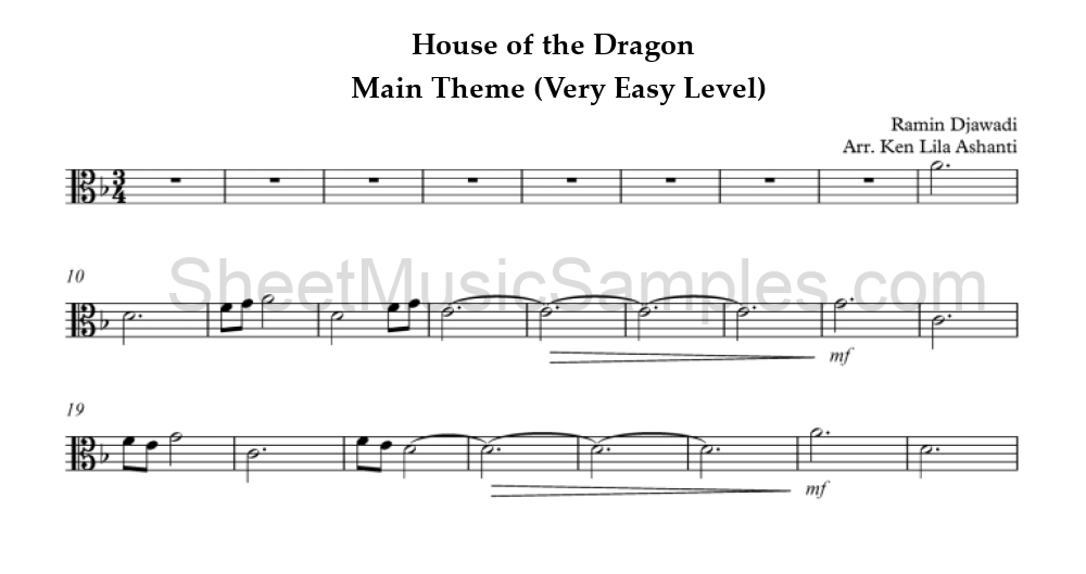 House of the Dragon - Main Theme (Very Easy Level)