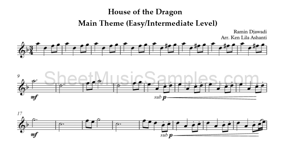 House of the Dragon - Main Theme (Easy/Intermediate Level)