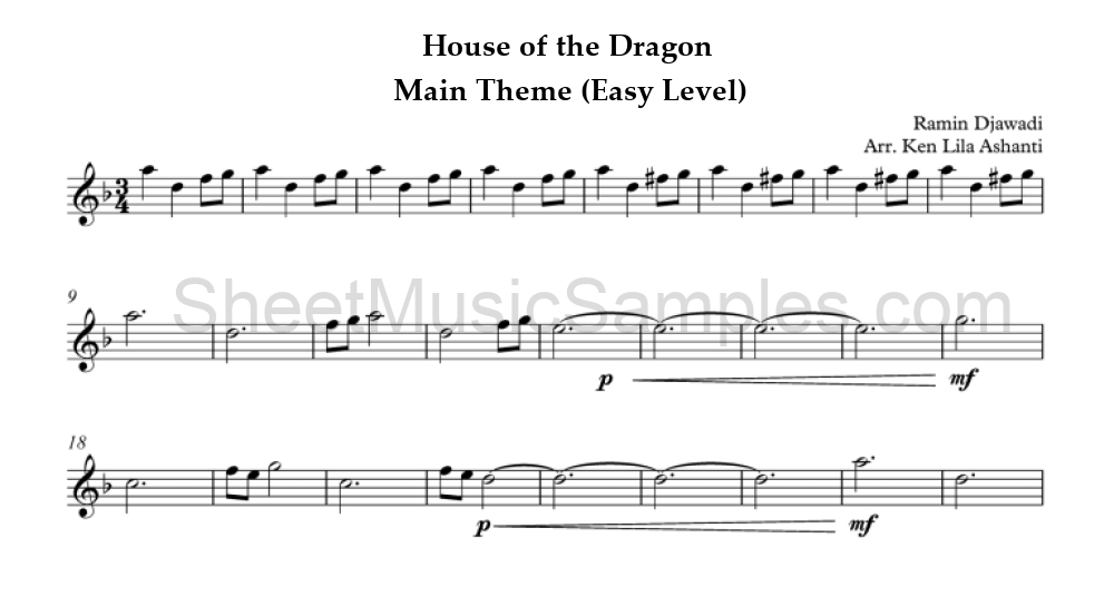 House of the Dragon - Main Theme (Easy Level)