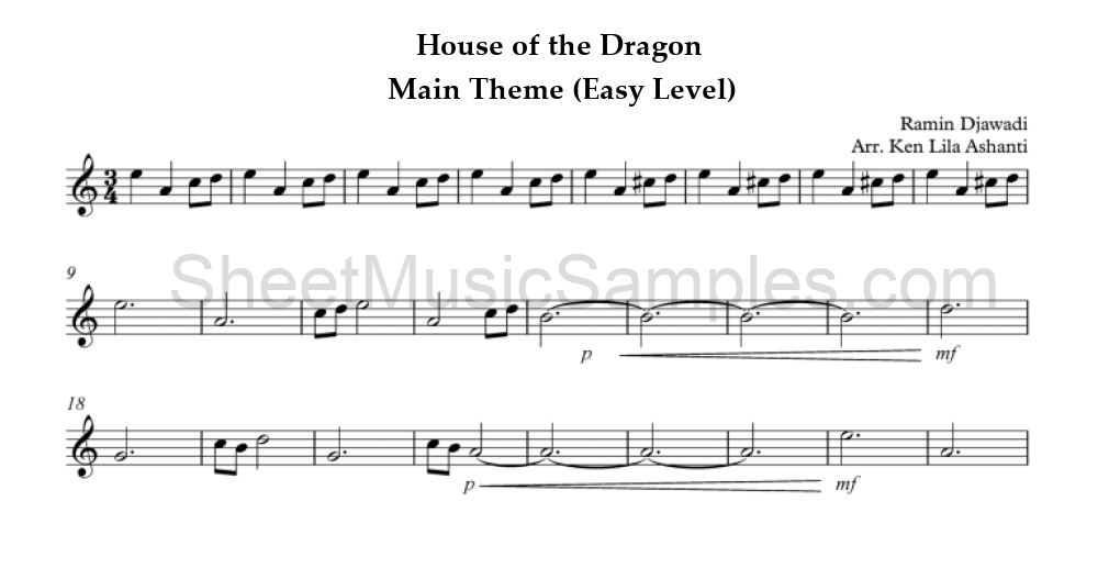 House of the Dragon - Main Theme (Easy Level)