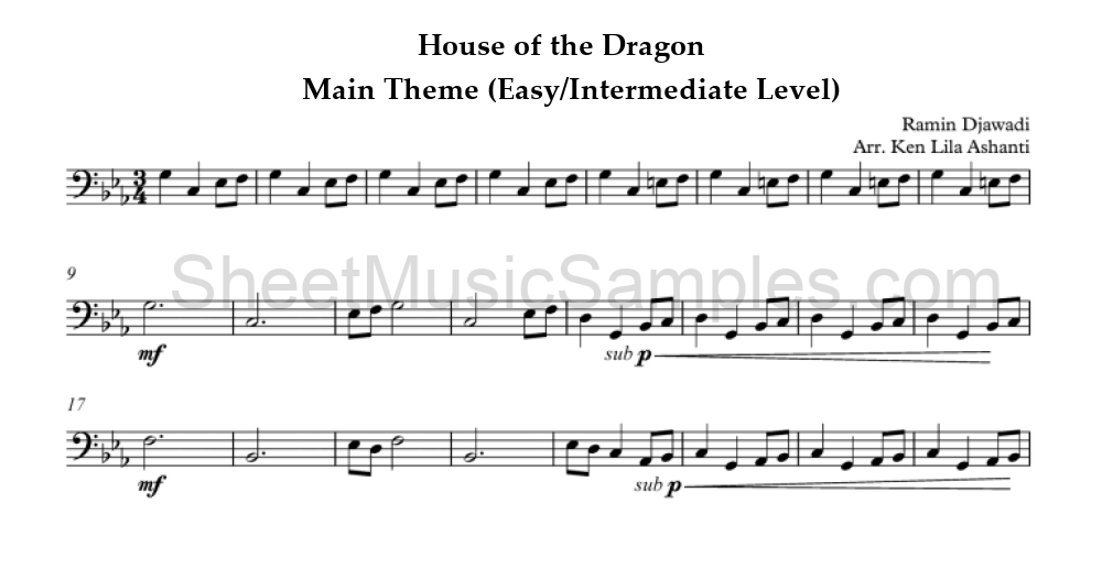 House of the Dragon - Main Theme (Easy/Intermediate Level)