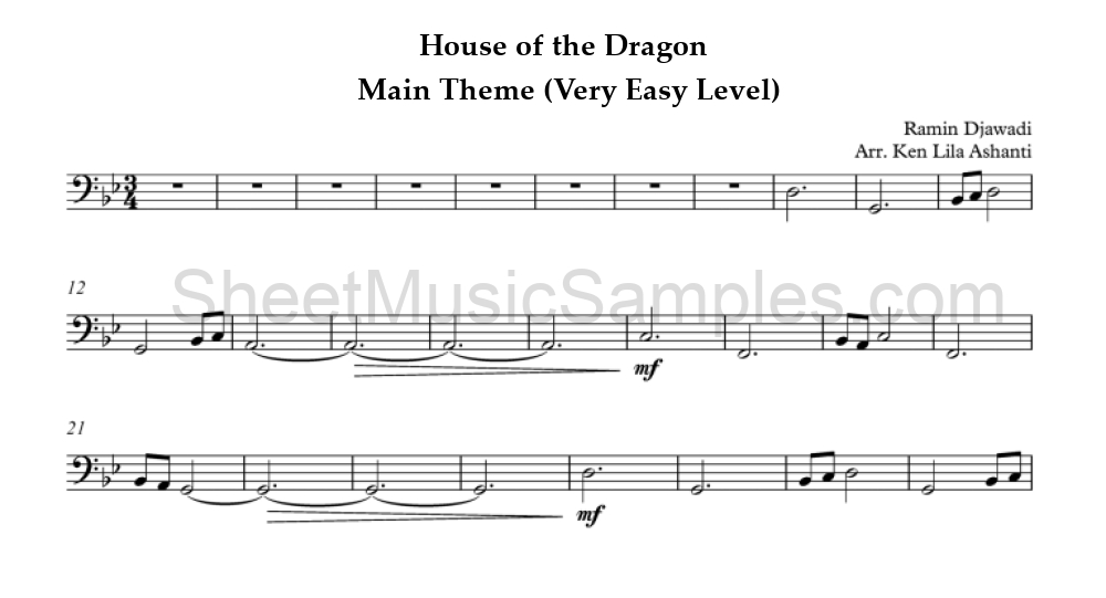 House of the Dragon - Main Theme (Very Easy Level)