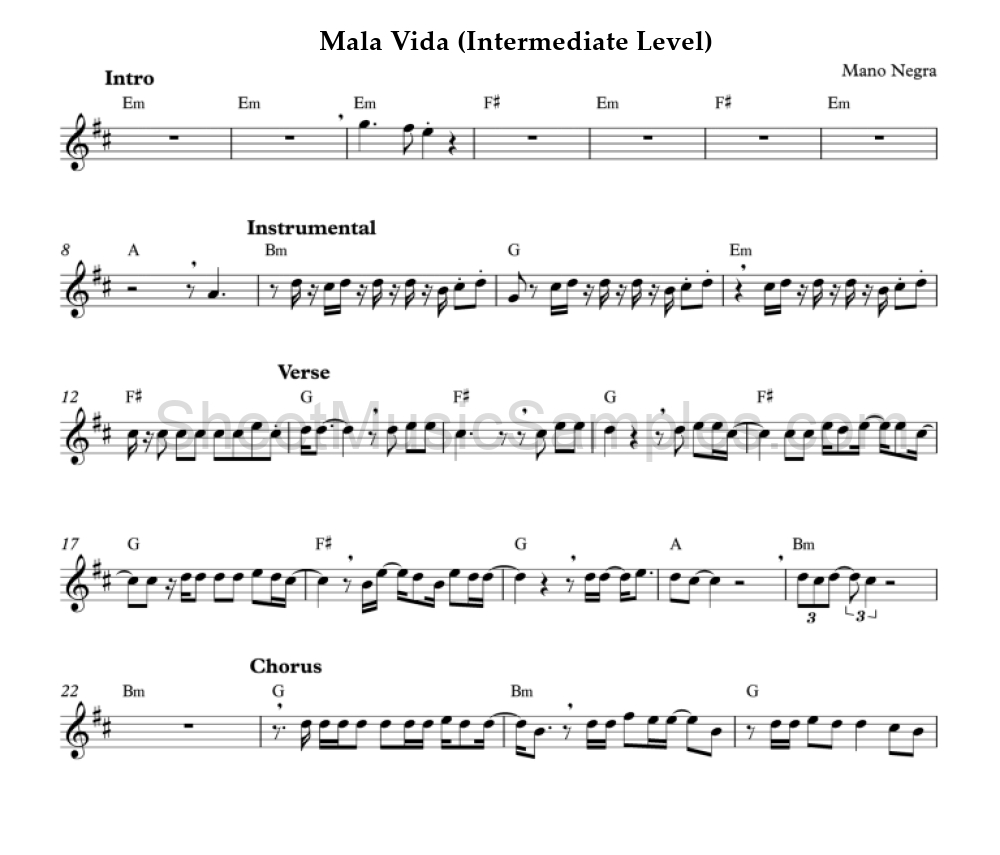 Mala Vida (Intermediate Level)