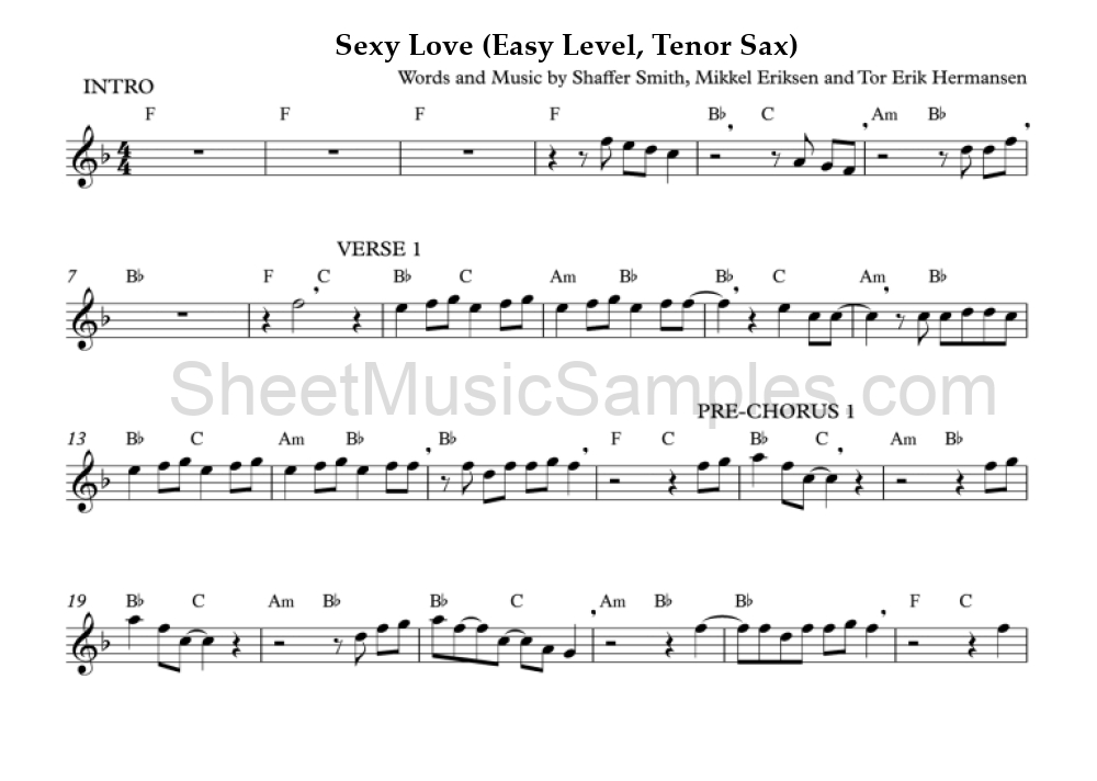 Sexy Love (Easy Level, Tenor Sax)