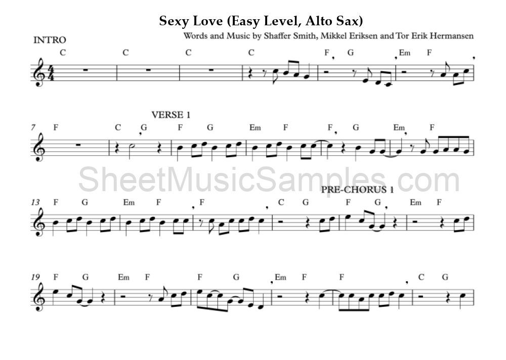 Sexy Love (Easy Level, Alto Sax)