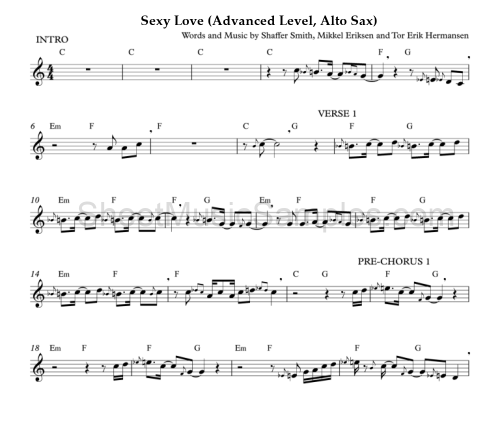 Sexy Love (Advanced Level, Alto Sax)