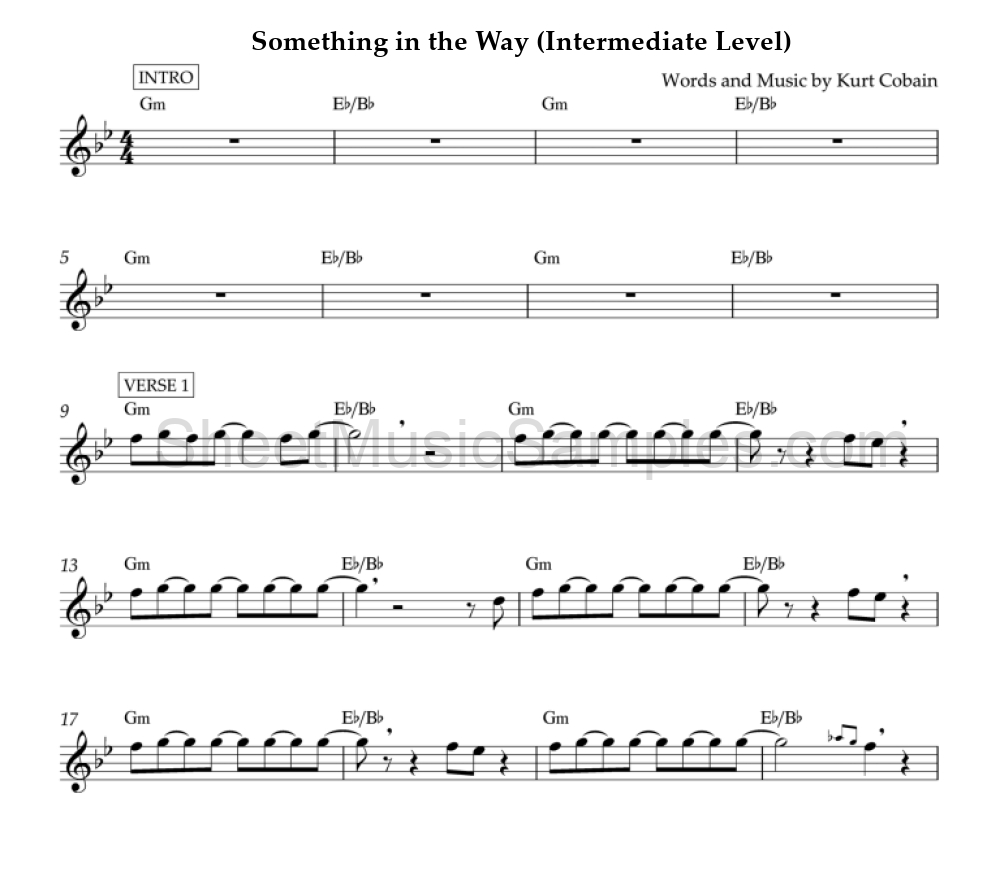 Something in the Way (Intermediate Level)