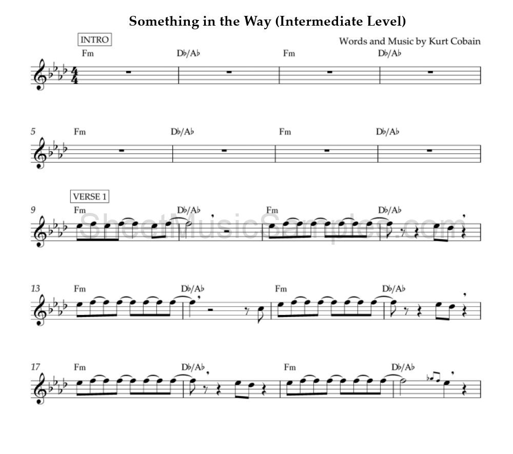 Something in the Way (Intermediate Level)