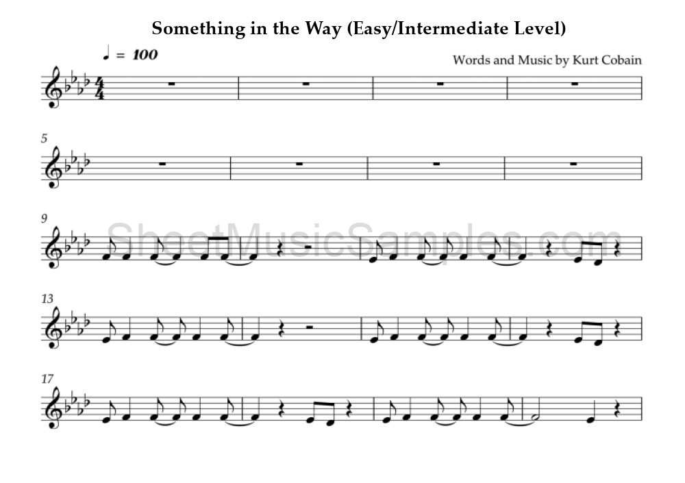 Something in the Way (Easy/Intermediate Level)