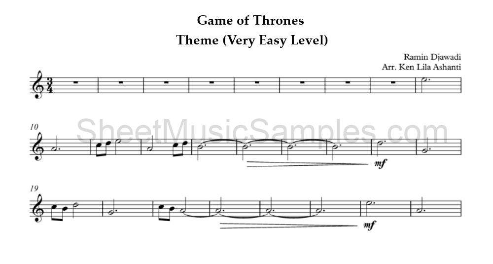 Game of Thrones - Theme (Very Easy Level)