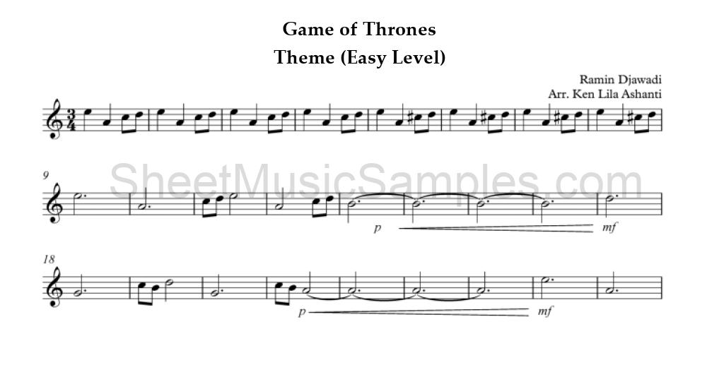 Game of Thrones - Theme (Easy Level)