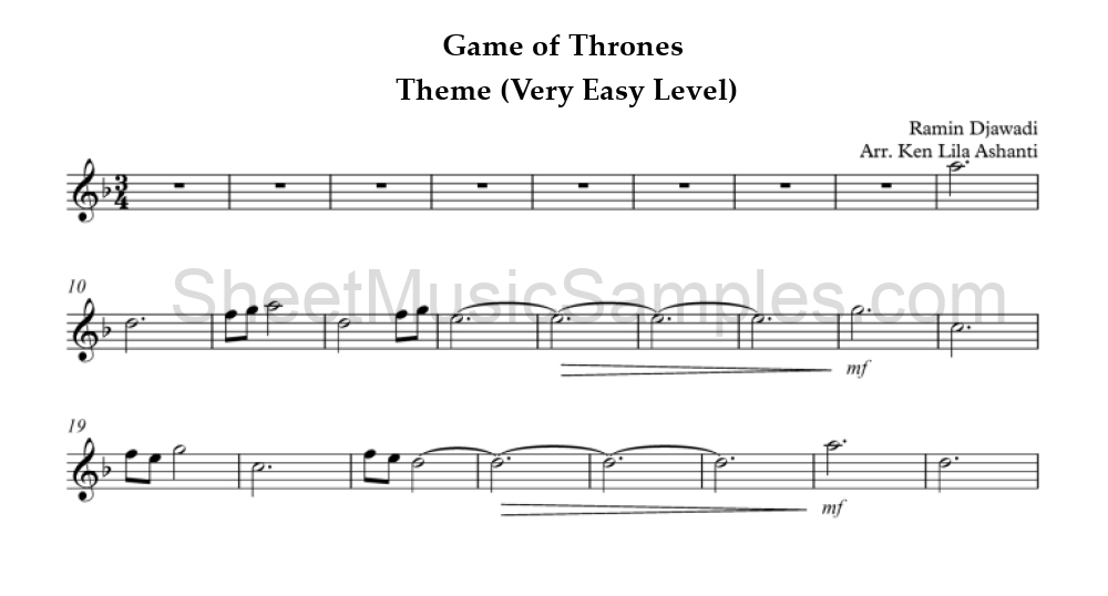 Game of Thrones - Theme (Very Easy Level)