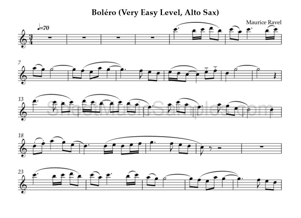 Boléro (Very Easy Level, Alto Sax)