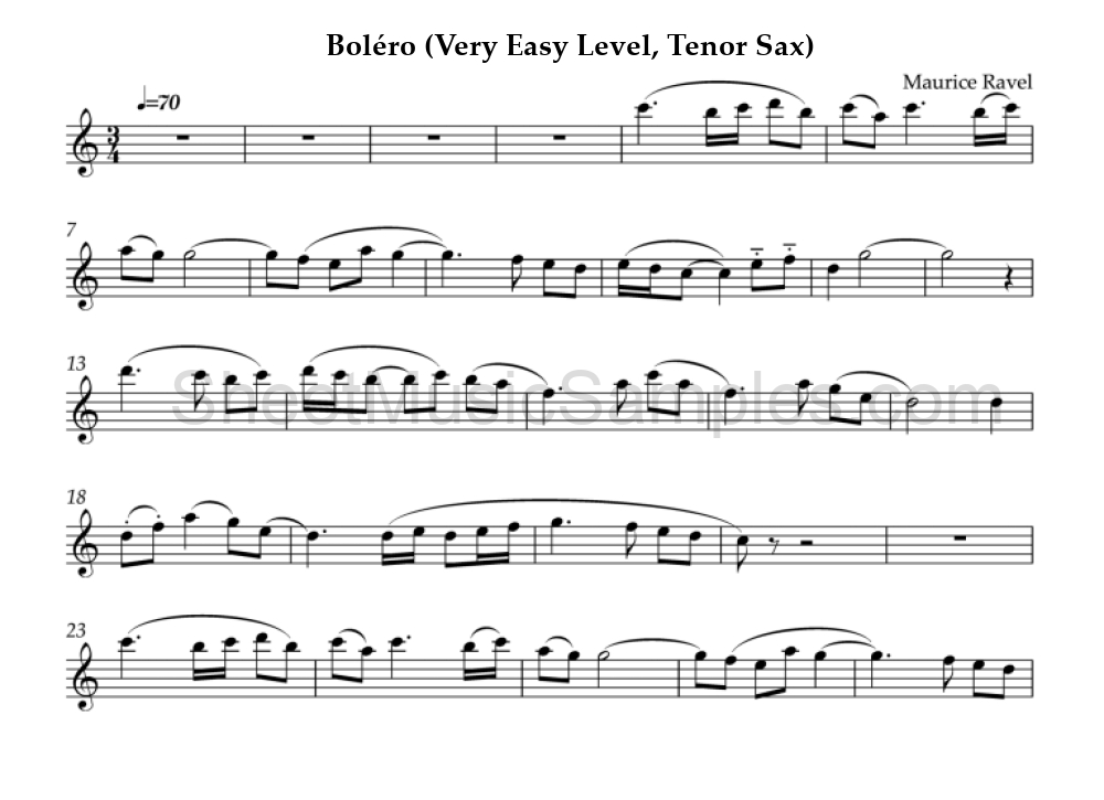 Boléro (Very Easy Level, Tenor Sax)