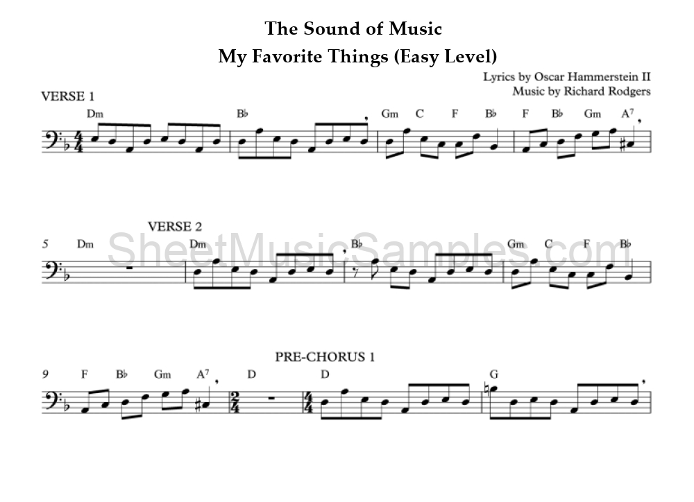 The Sound of Music - My Favorite Things (Easy Level)