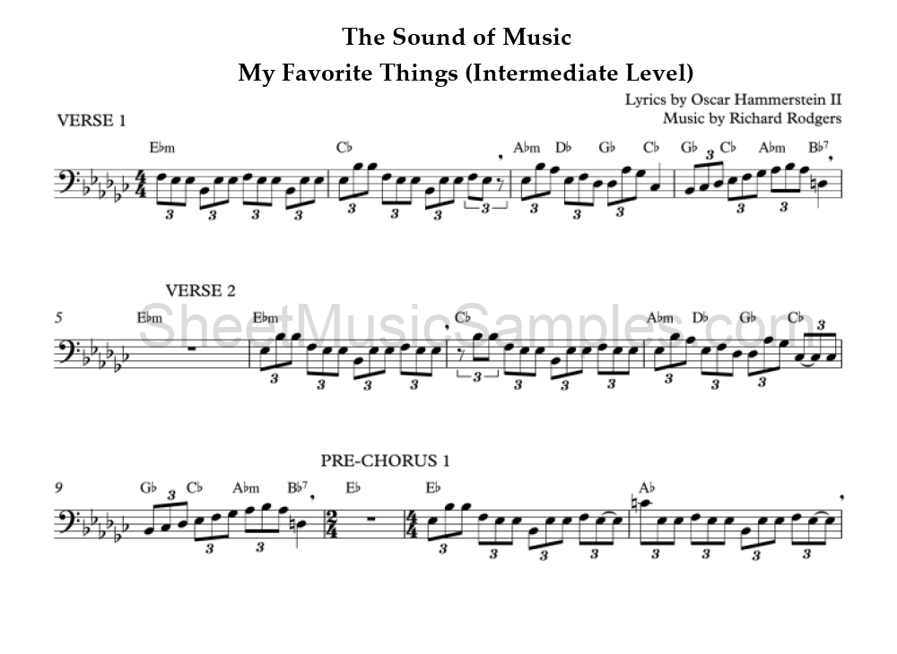 The Sound of Music - My Favorite Things (Intermediate Level)