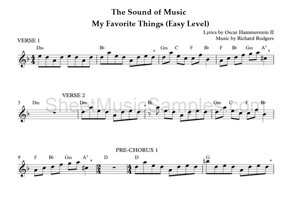 The Sound of Music - My Favorite Things (Easy Level)