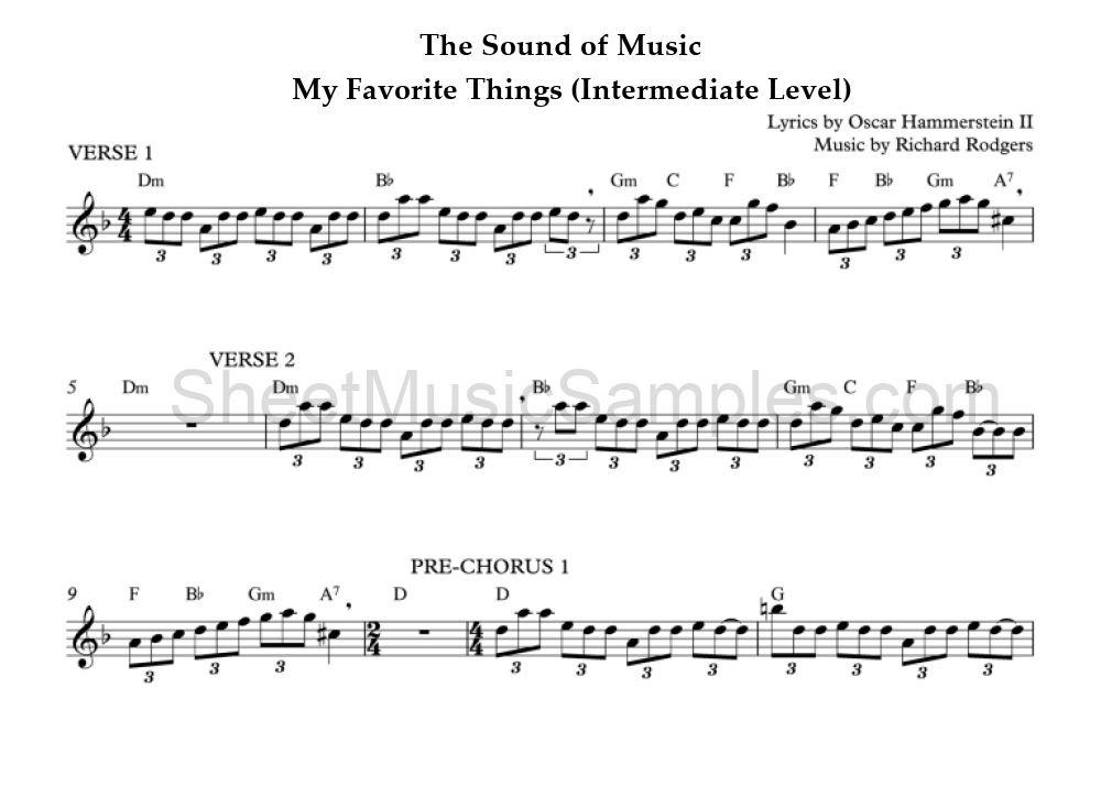 The Sound of Music - My Favorite Things (Intermediate Level)