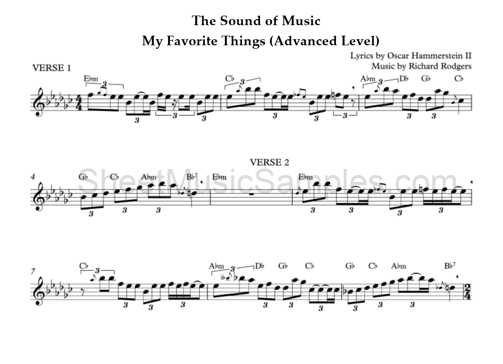 The Sound of Music - My Favorite Things (Advanced Level)