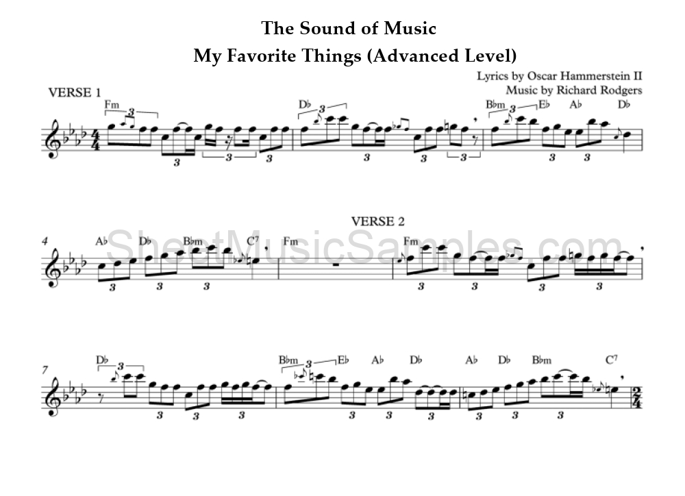 The Sound of Music - My Favorite Things (Advanced Level)