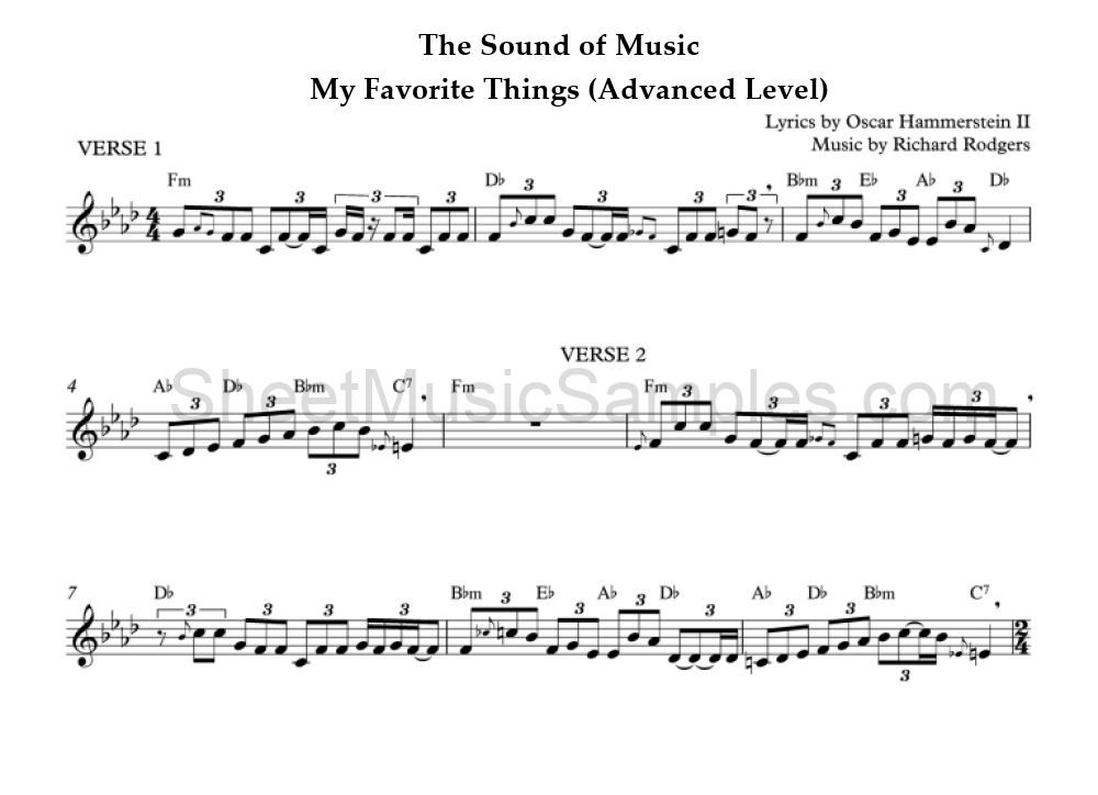 The Sound of Music - My Favorite Things (Advanced Level)