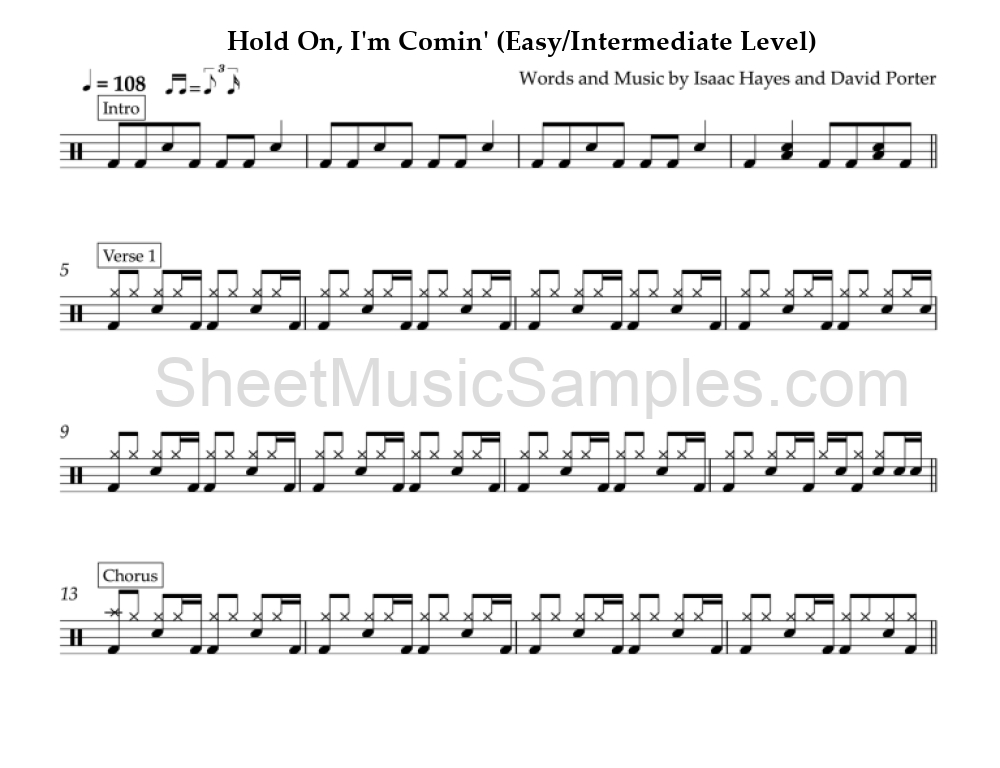Hold On, I'm Comin' (Easy/Intermediate Level)