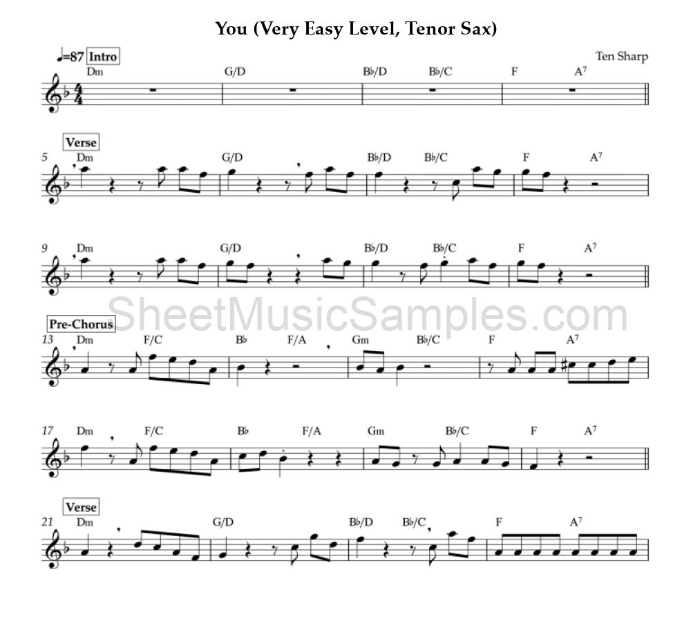 You (Very Easy Level, Tenor Sax)