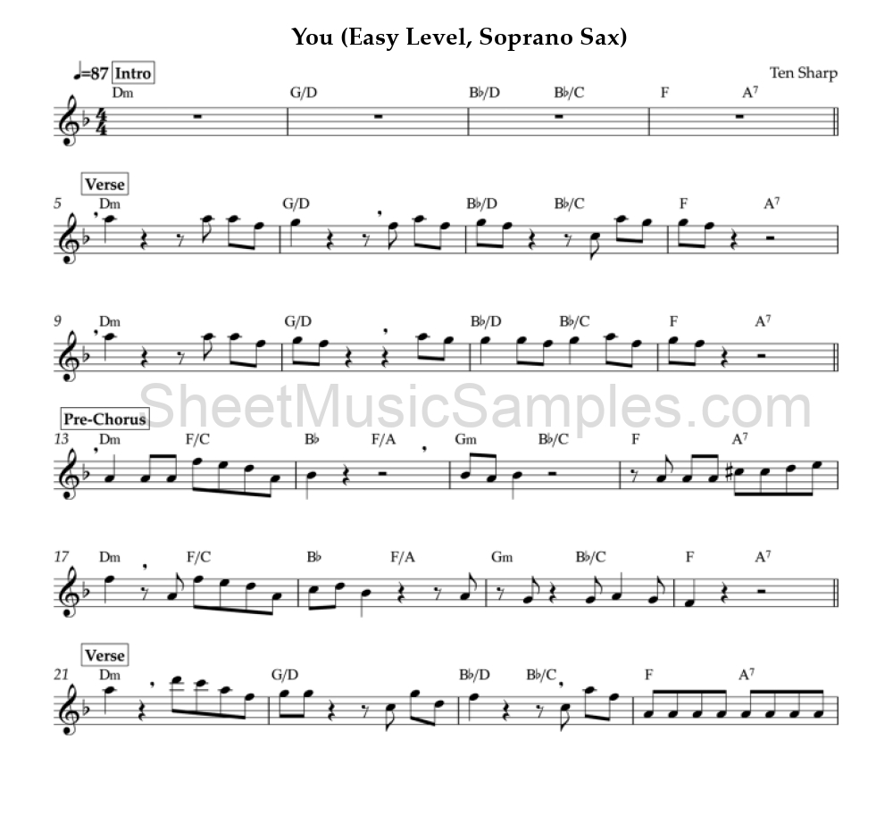 You (Easy Level, Soprano Sax)