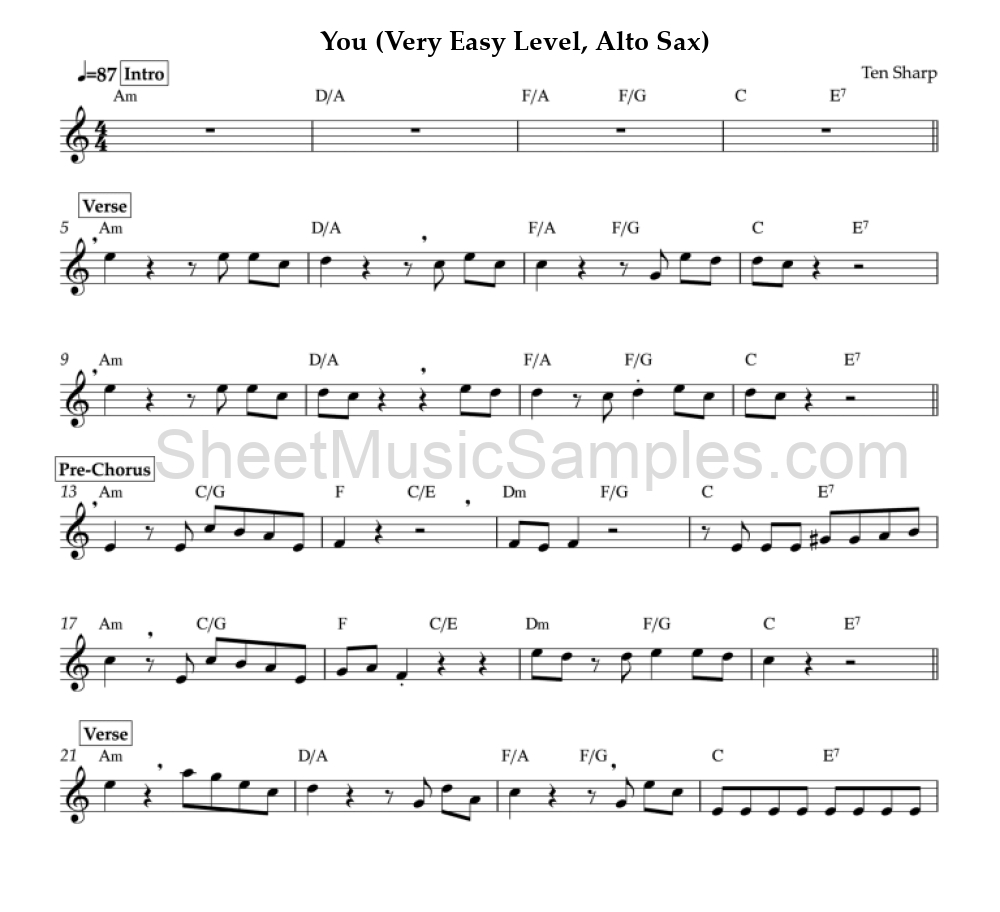 You (Very Easy Level, Alto Sax)