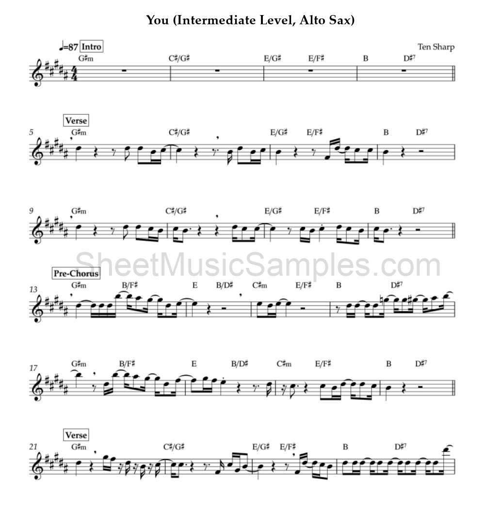 You (Intermediate Level, Alto Sax)