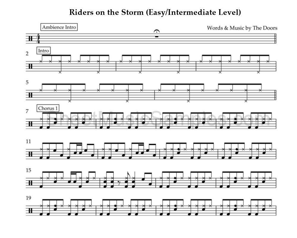 Riders on the Storm (Easy/Intermediate Level)