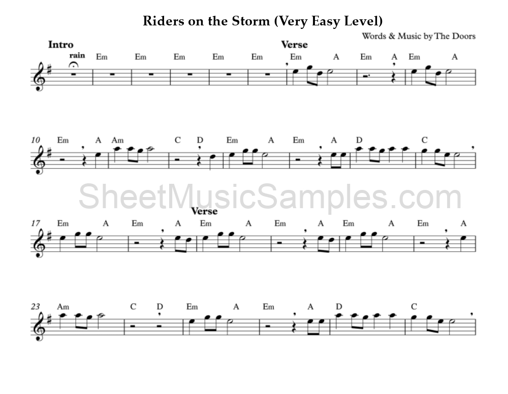 Riders on the Storm (Very Easy Level)