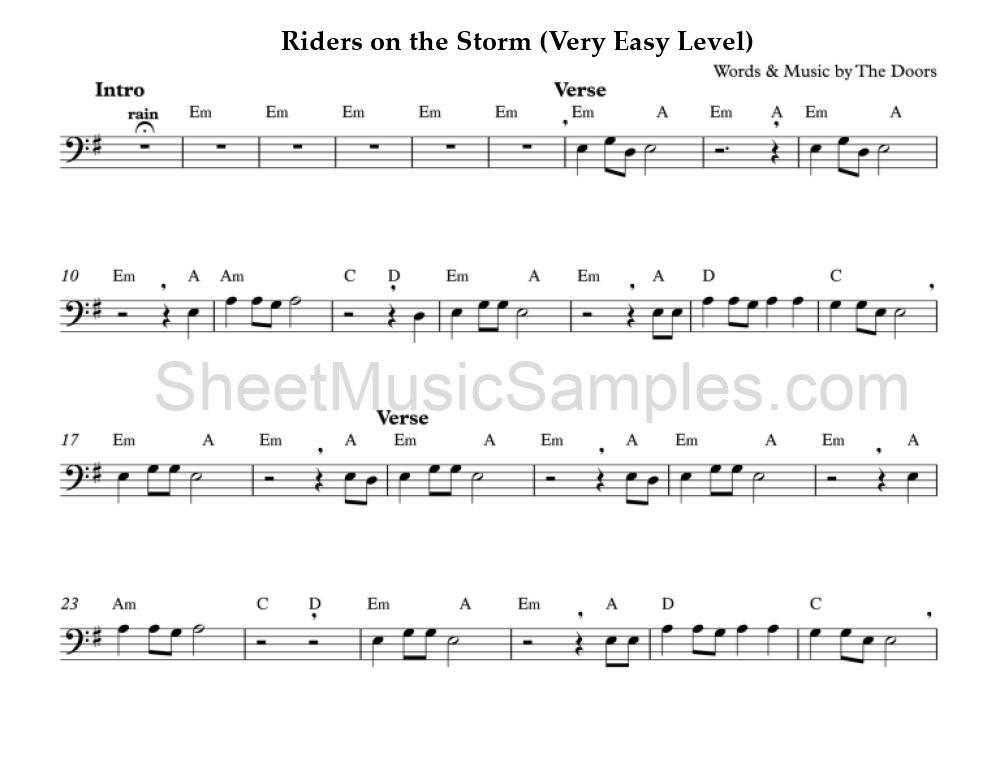 Riders on the Storm (Very Easy Level)