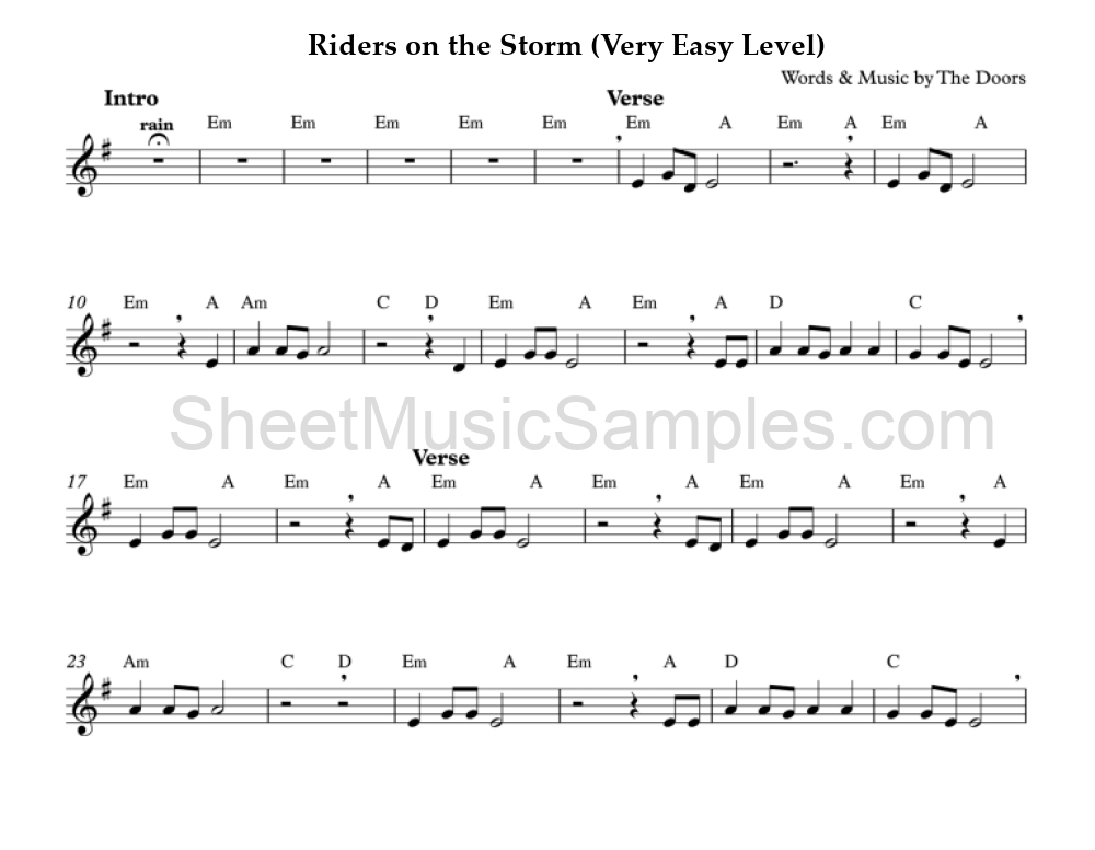 Riders on the Storm (Very Easy Level)